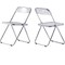Isl Furnishings The Lux Modern Acrylic-Like Folding Chair 2, Transparent/Silver Ch59DC-2PK-AR01-PC10 - alternate 1